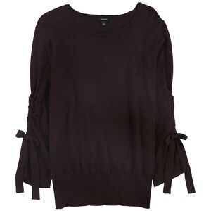 Alfani Womens Bow Sleeve Pullover Sweater, Red, S, DM